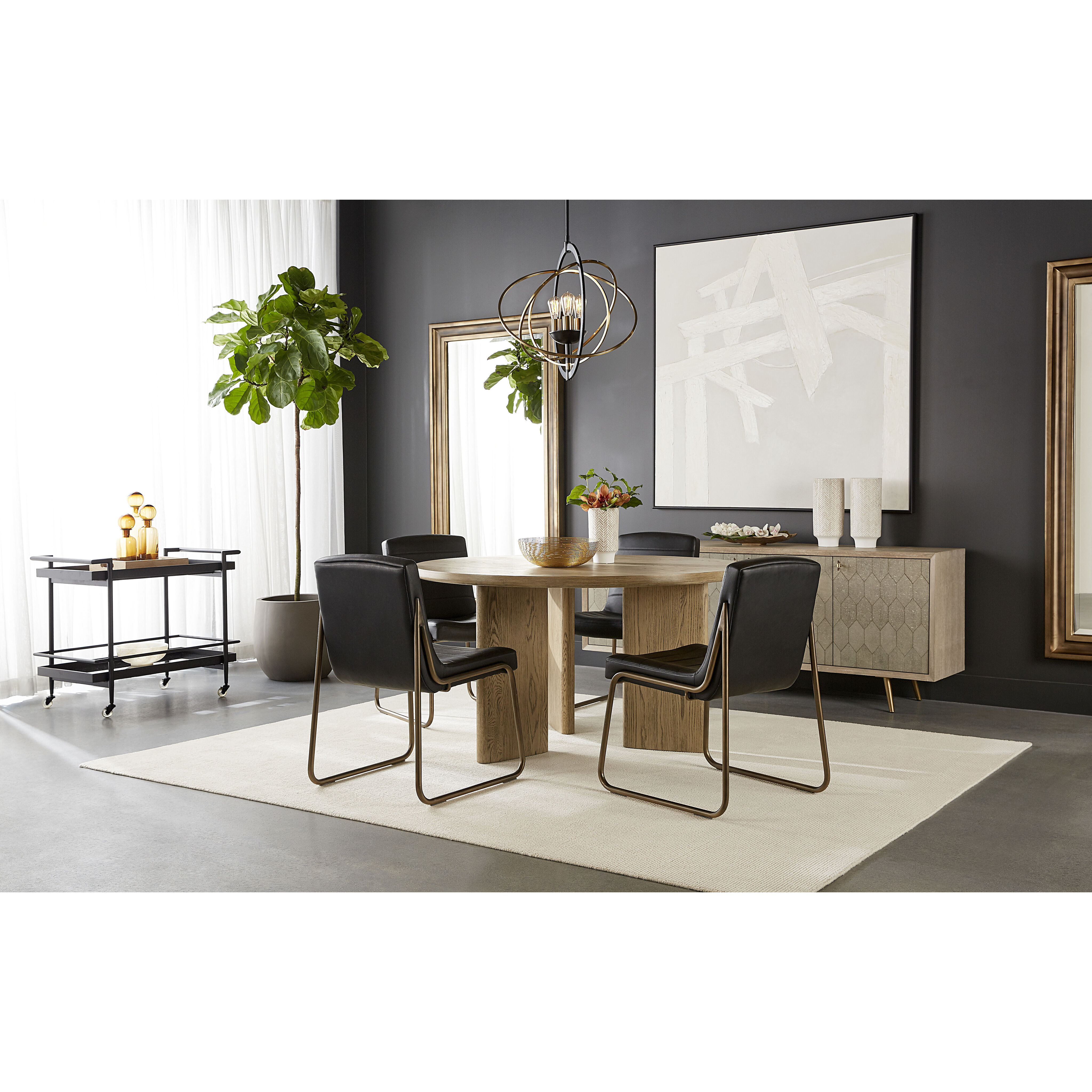 Anton Vintage Black Dining Chair, Set Of 2